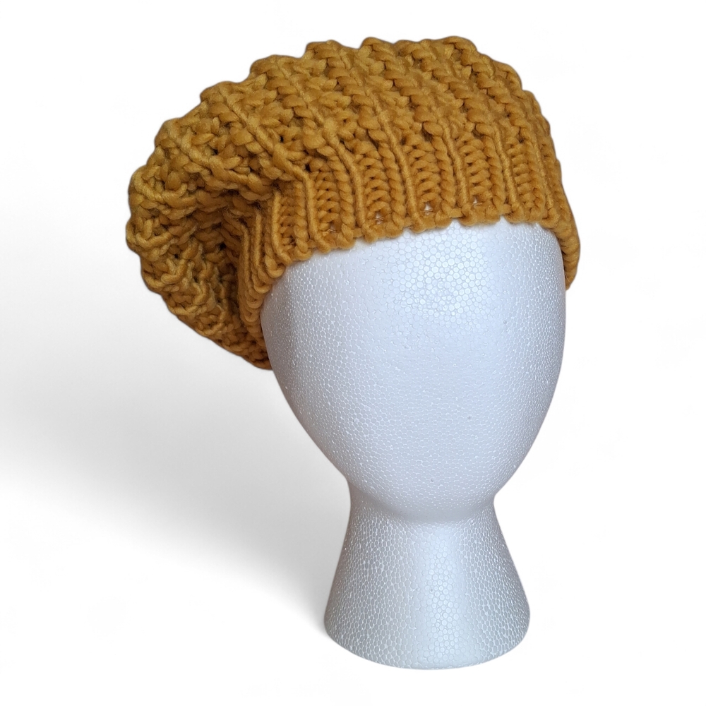 Chunky Knit Mustard Beanie
